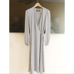 [ Reformation ] light blue wrap dress